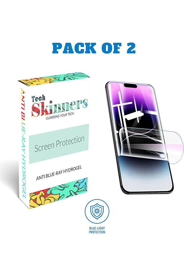 Tech Skinners Hydrogel Anti Blue Light Anti-Blue Ray Screen Protector Pack Of Two, Case Friendly, An