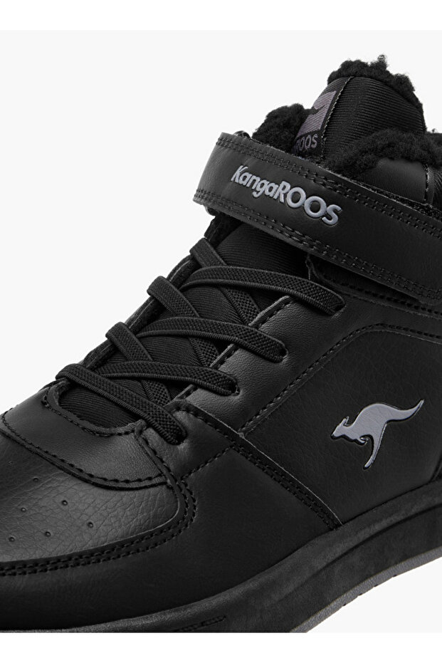 Boys' Panelled High Top Shoes with Hook and Loop Closure - 4