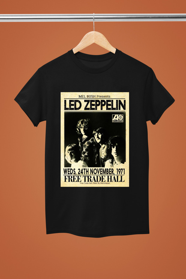 Led Zeppelin Printed Cotton Short Sleeve Regular Fit Rock Tshirt