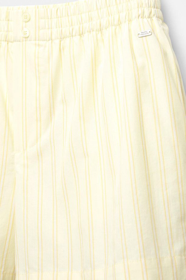 Çizgili poplin şort - 7