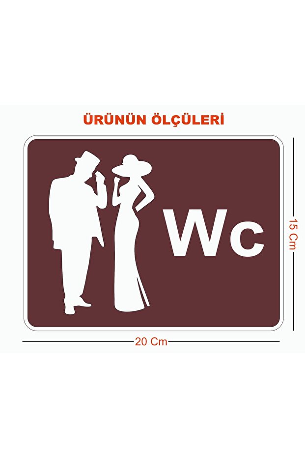 WC Yazılı Logolu Büyük Boy Yönlendirme Tabelası Levhası - 4