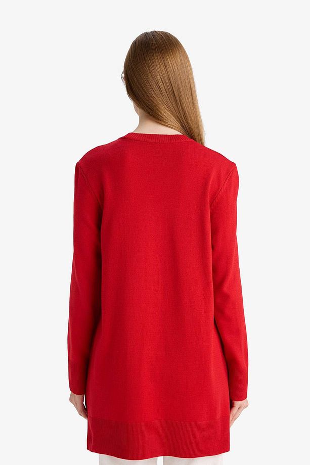 Regular Fit Bisiklet Yaka Yırtmaçlı Basic Düz Tunik H3431AZ25WN - 7