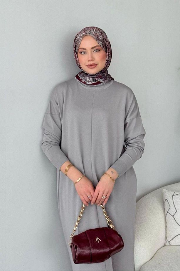 Merserize Melek Elbise Gri - 4