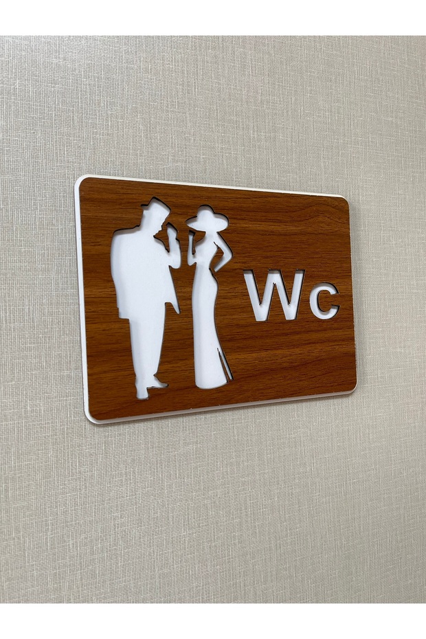 WC Yazılı Logolu Büyük Boy Yönlendirme Tabelası Levhası - 3