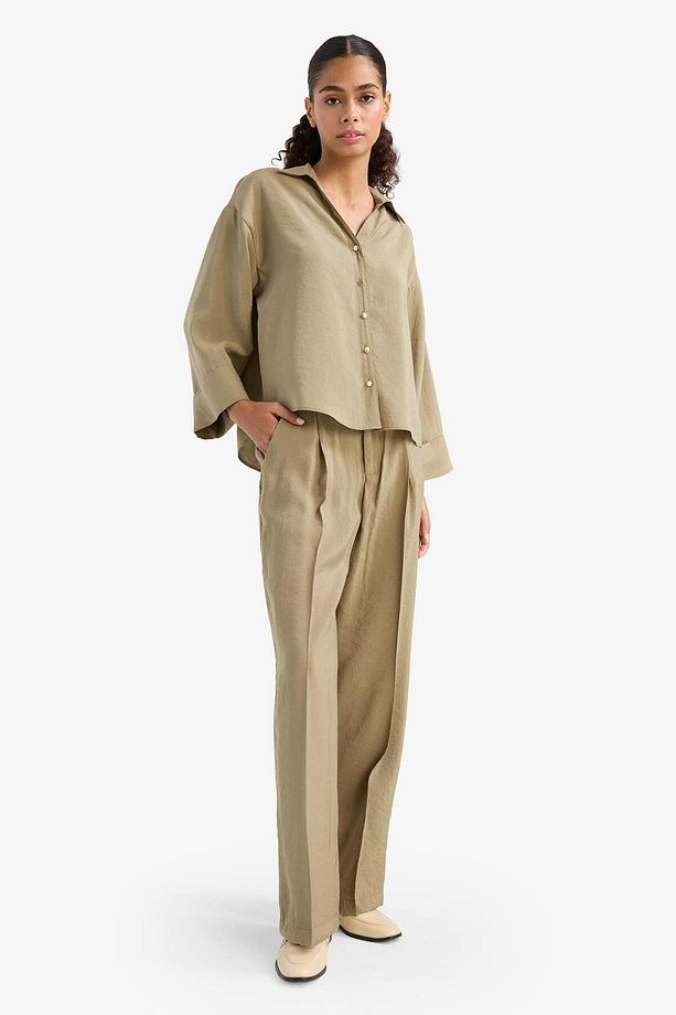 Wide Leg Yüksek Bel Geniş Paça Modal Pantolon F7637AX25AU - 3