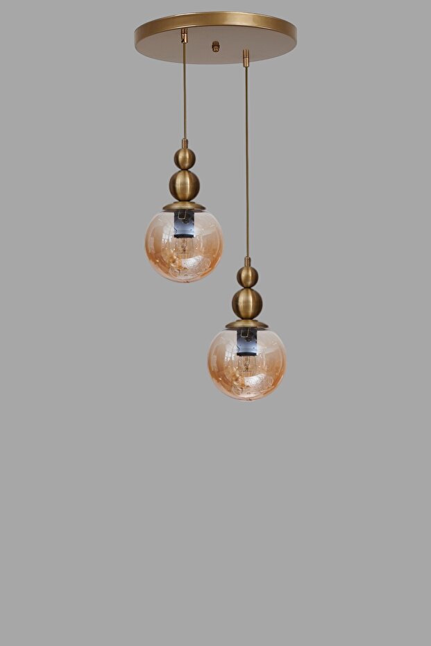 YAREN 2 Lİ TEPSİLİ ESKİTME BAL CAMLI SARKIT - 3