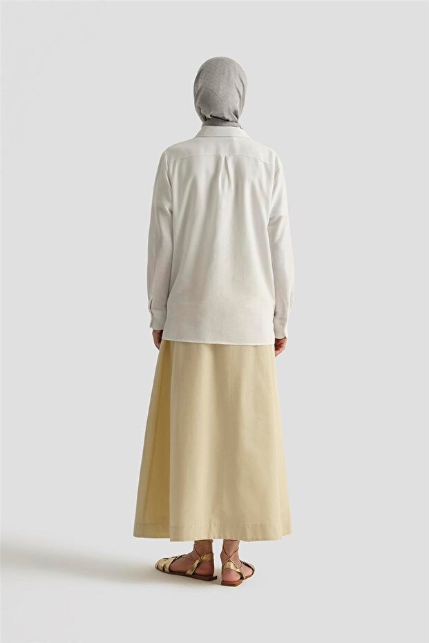 Keten Basic Gömlek 25Y3726 Beyaz - 5