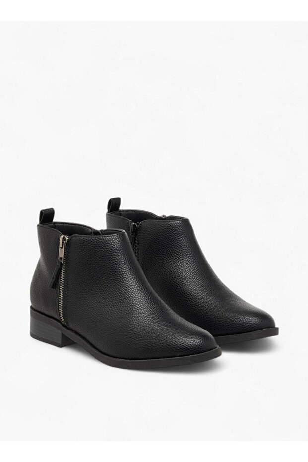 Flora Bella Solid Ankle Boots with Zip Closure