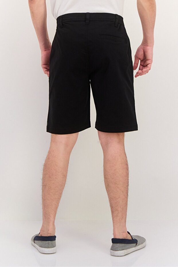 شورت رجالي أساسي بشعار العلامة التجارية، أسود - 3