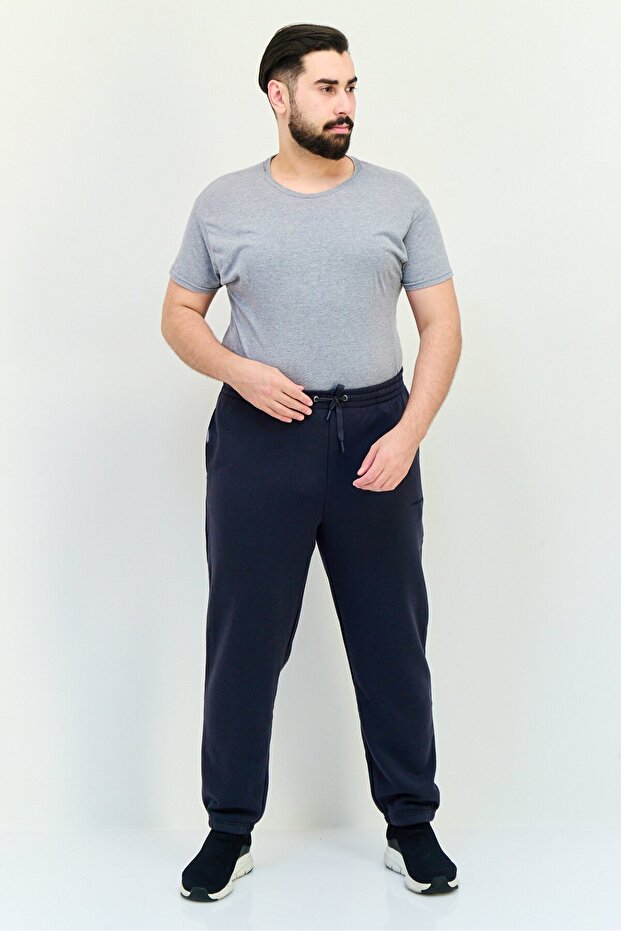 بنطال رياضي رجالي بشعار العلامة التجارية، رمادي غامق - 4