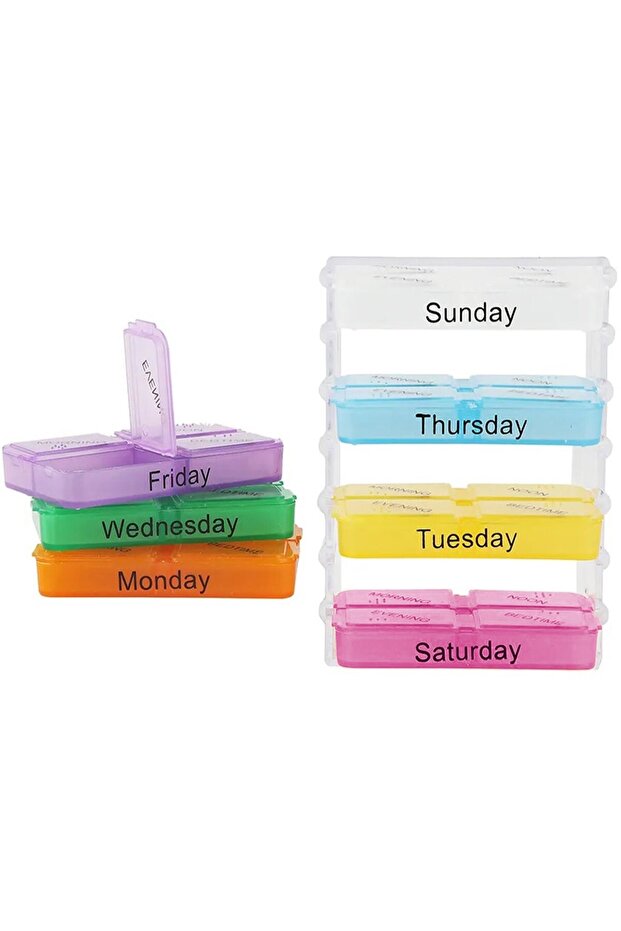 Medicine container, plastic, multicolor - 3
