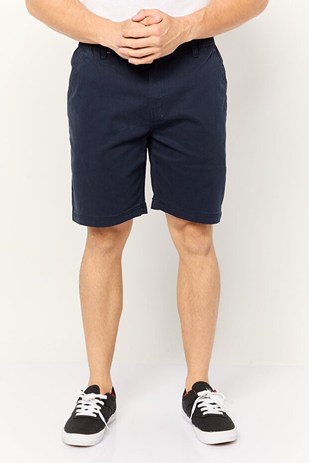 شورت تشينو سادة للرجال، أزرق داكن - 1