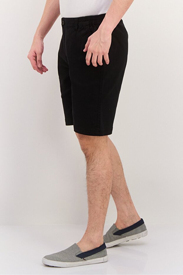 شورت رجالي أساسي بشعار العلامة التجارية، أسود - 2