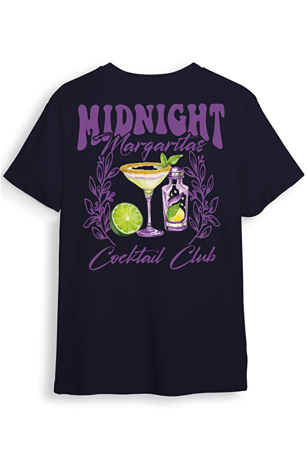 تي شيرت Midnight Margaritas مطبوع من الأمام والخلف مصنوع من القطن بنسبة 100% للجنسين