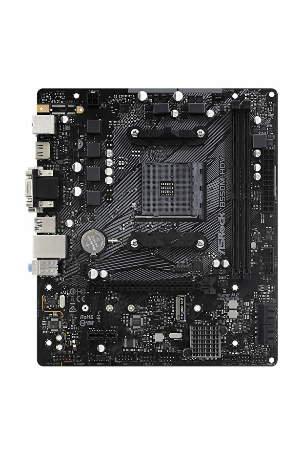 B550M-HDV DDR4 (4733MHz)OC M.2 DVI/VGA/HDMI PCIe 4.0 AM4 mATX Anakart - 2
