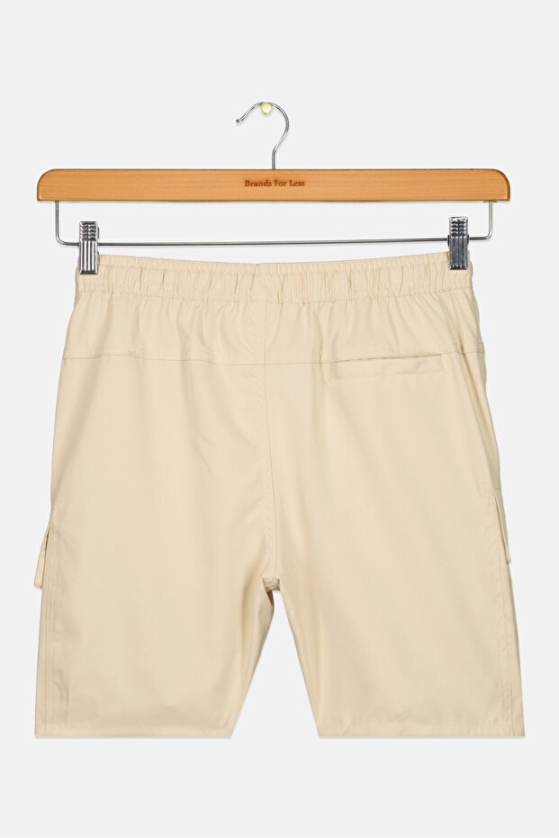 Kids Boy Solid Basic Shorts, Beige - 2