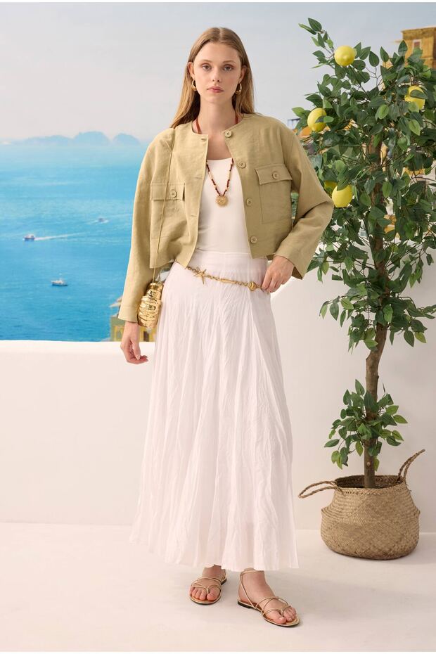 Modal Crop Ceket Adaçayı - 1