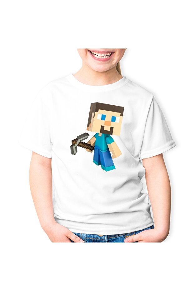 Детска тениска Steve Pickaxe Minecraft - 1