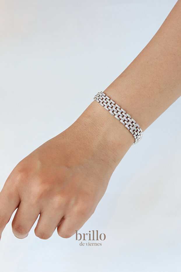 Xuping Silver Color Vip Series Zircon Stone Bracelet