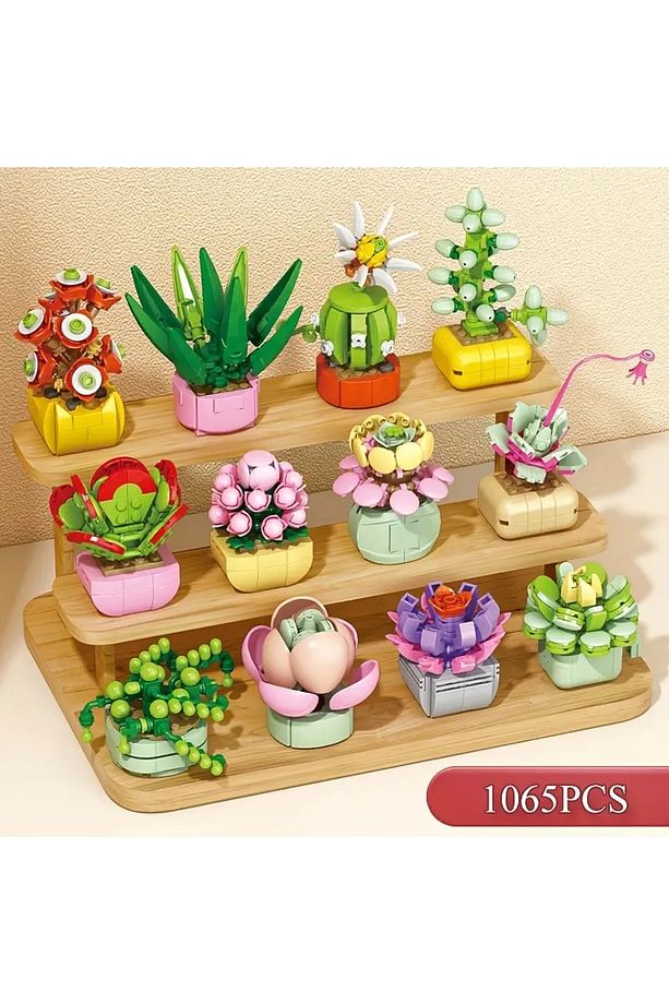 | Mini Botanica | Cıvıltı Çiçeği – Echinopsis Kaktüs Modeli – DIY 3D Yapboz Mini Saksı Blok Seti - 9