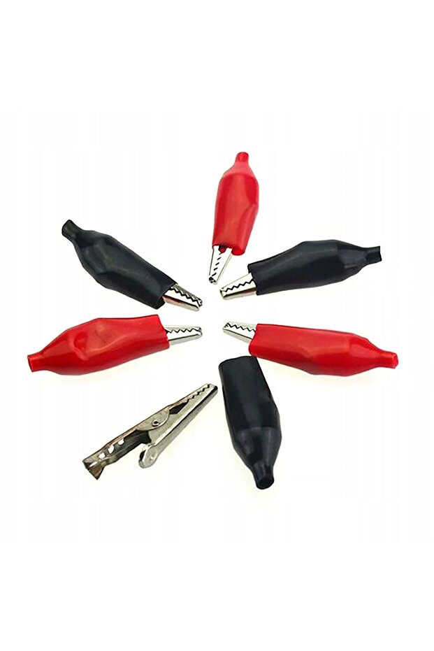 Cleme crocodil 2 buc Negre + Roșii Izolate 3A - 4