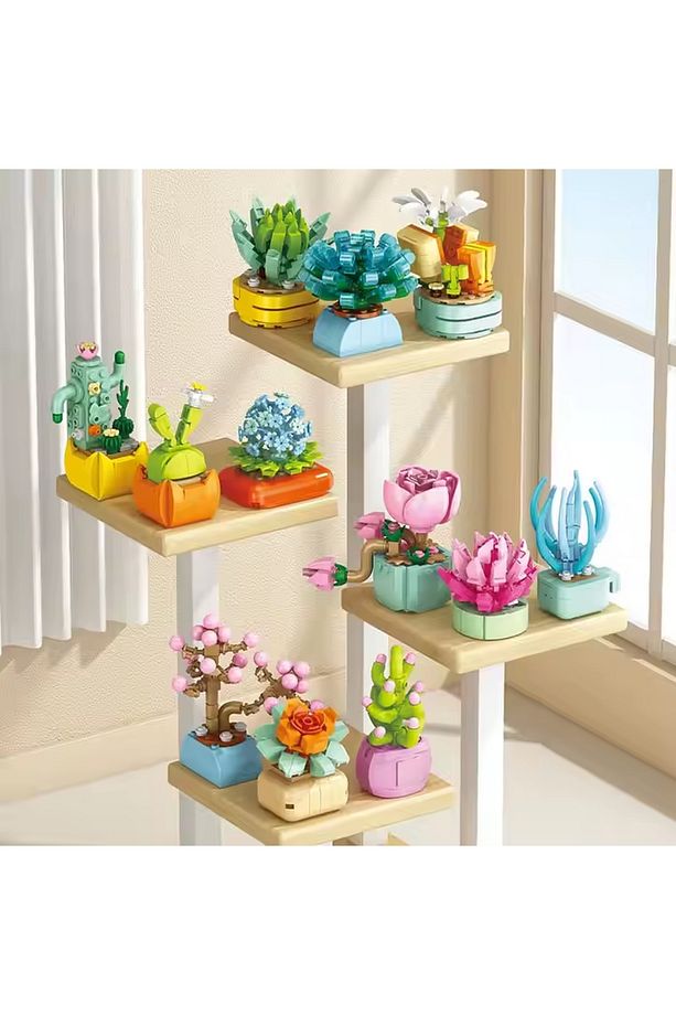 | Mini Botanica | Cıvıltı Çiçeği – Echinopsis Kaktüs Modeli – DIY 3D Yapboz Mini Saksı Blok Seti - 8
