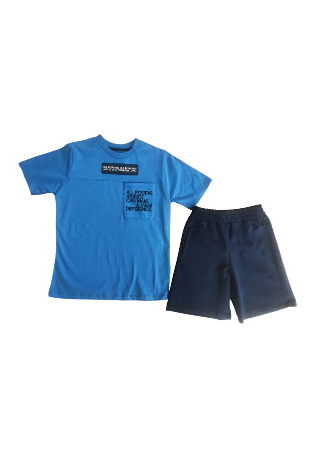 Pocket Printed Boys T-Shirt and Shorts 2-Pack