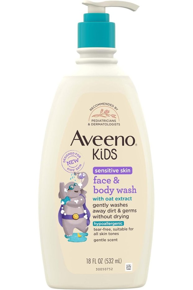 Kids Sensitive Skin Face & Body Wash with Oat Extract, Tear Free & Suitable for All Skin