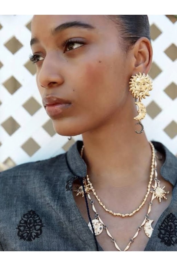 Sun and Moon Dangle Earrings