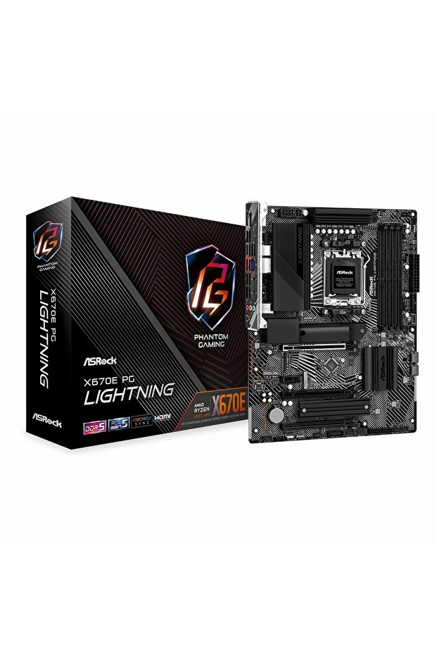 X670E PG Lightning DDR5 (7200MHz)OC M.2 HDMI/DP/USB-C PCIe 5.0 AM5 ATX Anakart - 1