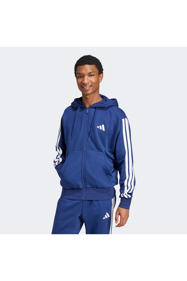 Essentials 3 Stripes Erkek Lacivert Eşofman Üstü - 1