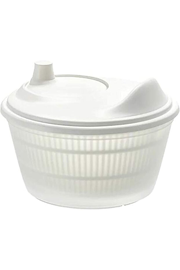 Salad Spinner with TSS Cotton Balls - White