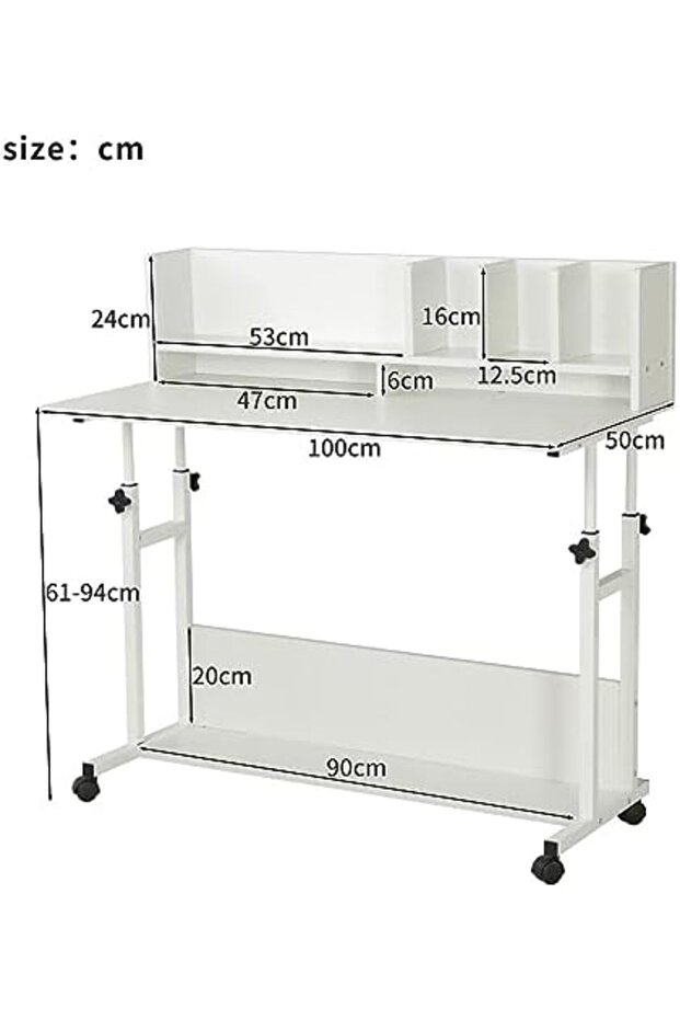 Multi-Purpose Desk for Home and Office by AGD, Adjustable Height Computer Desk with Storage Shelves - 4