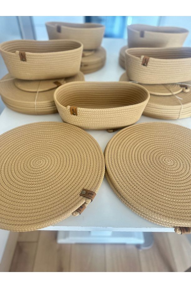 6 adet HASIR RENK suppla+ oval Ekmek Sepeti SUPPLA , AMERİKAN SERVİS - 1