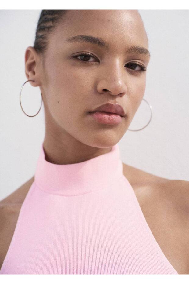 Halter yaka triko bluz - 7