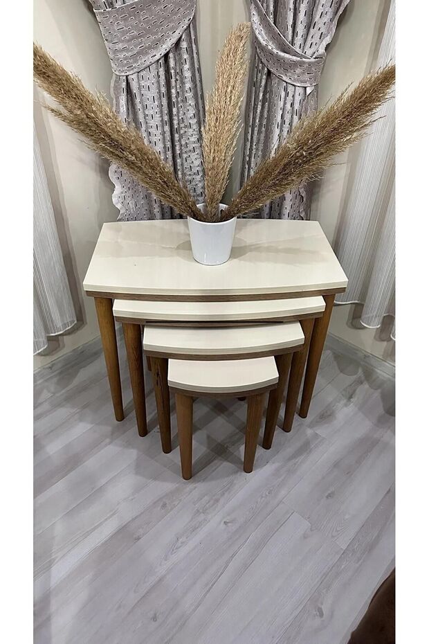 lüx krem 4 lü sehpa - 1