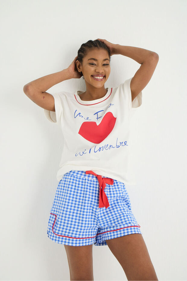 Gloria Örme Pijama - Kısa Kol Şort Set - 2