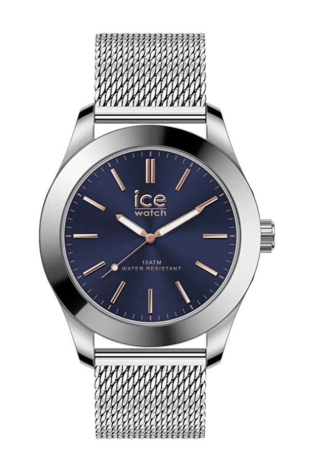 ICE steel Silver Dark Blue Milanaise Medium