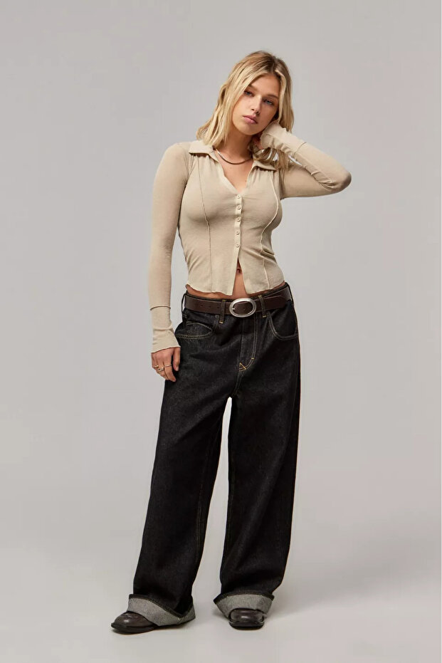 POLO YAKA TRANSPARAN BLUZ - 2