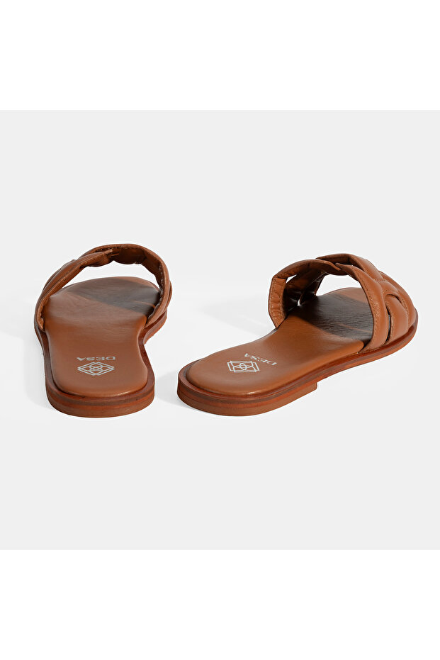 Kadın Taba Deri Terlik - 8