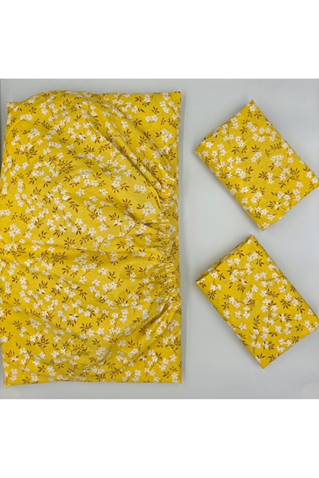 Fabric Fitted Sheet + Pillow Case with Cover for Pad Beds (Corner Depth 30 cm) New Season***