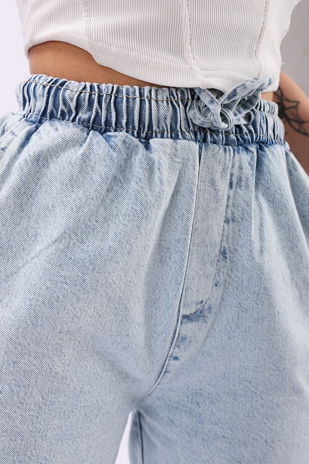 Katlamalı Paça Duble Paça Bay kot Şort denim Short - 4