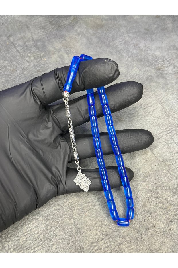 High-End Crimped Amber Rosary with Ankle Length