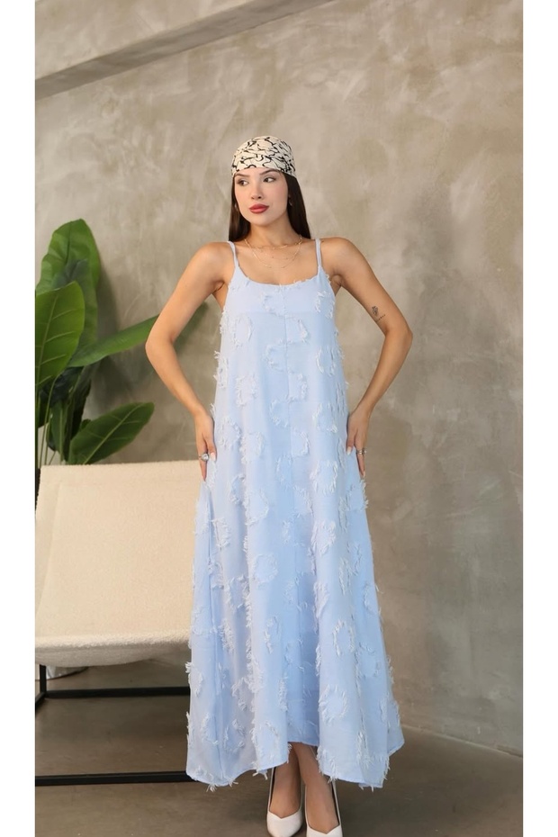 Women's Tassel Detail Lined Strap Dress