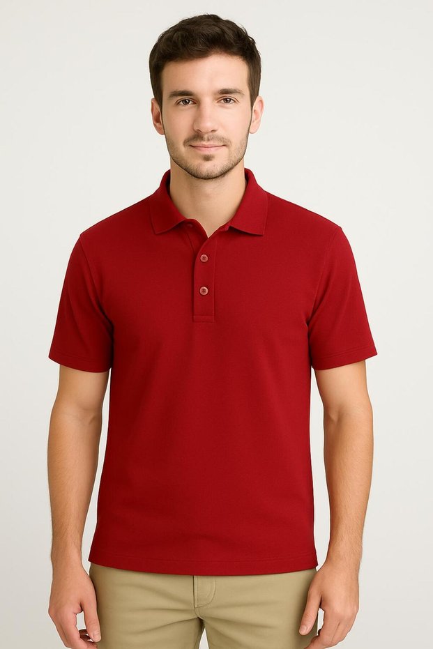 Unisex Short Sleeve Adult Polo Neck School and Daily Use T-Shirt