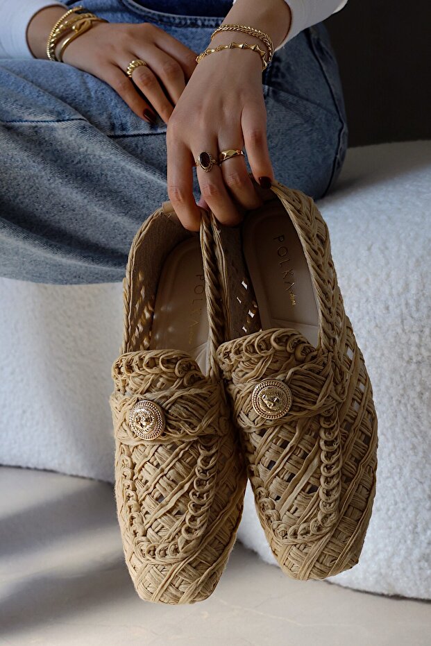 Basic mesh knit square toe women's loafer slip-on ballet flats Mary Janes