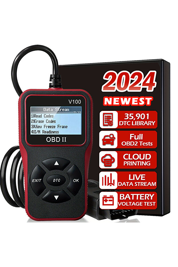 أداة تشخيص ماسح ضوئي OBD2 للسيارة باللون الأسود، قارئ أكواد، جهاز اختبار جهد السيارة، ماسح ضوئي لأعطال المحرك، - 1