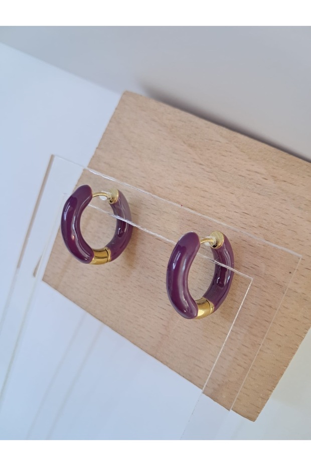 mor gold detay küpe - 2