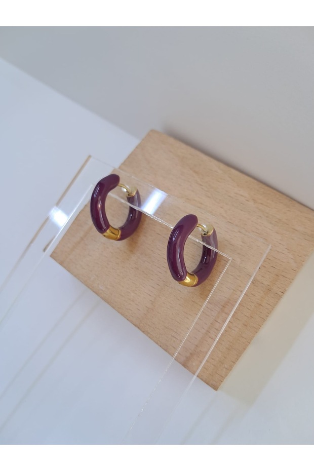 mor gold detay küpe - 1