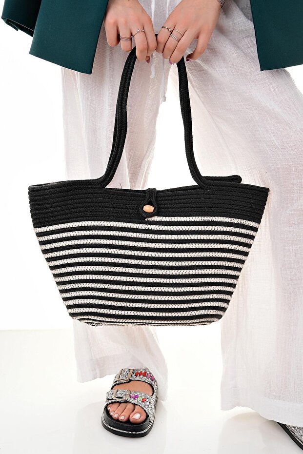 Women's Straw Bag Hand Braided Jute Straw Shoulder Beach Bag